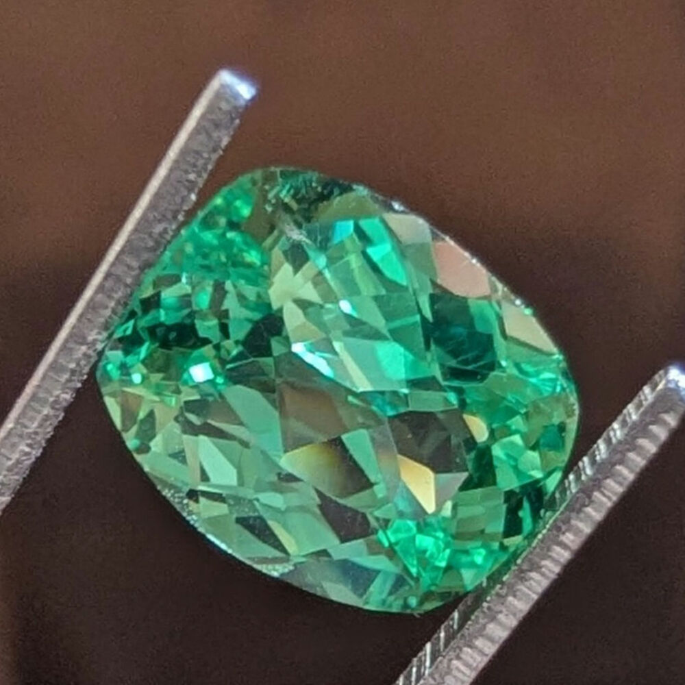 3.5 Carat Cushion Cut Mint Green Sapphire Loose Gemstone